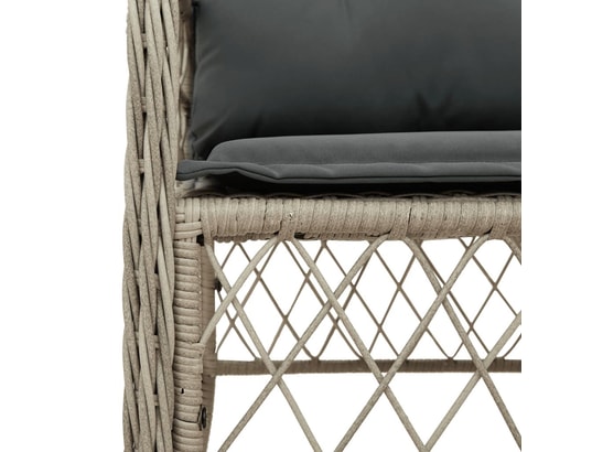 VIDAXL - Ensemble table et chaises Ensemble à manger de jardin et coussins 5 pcs gris clair rot...