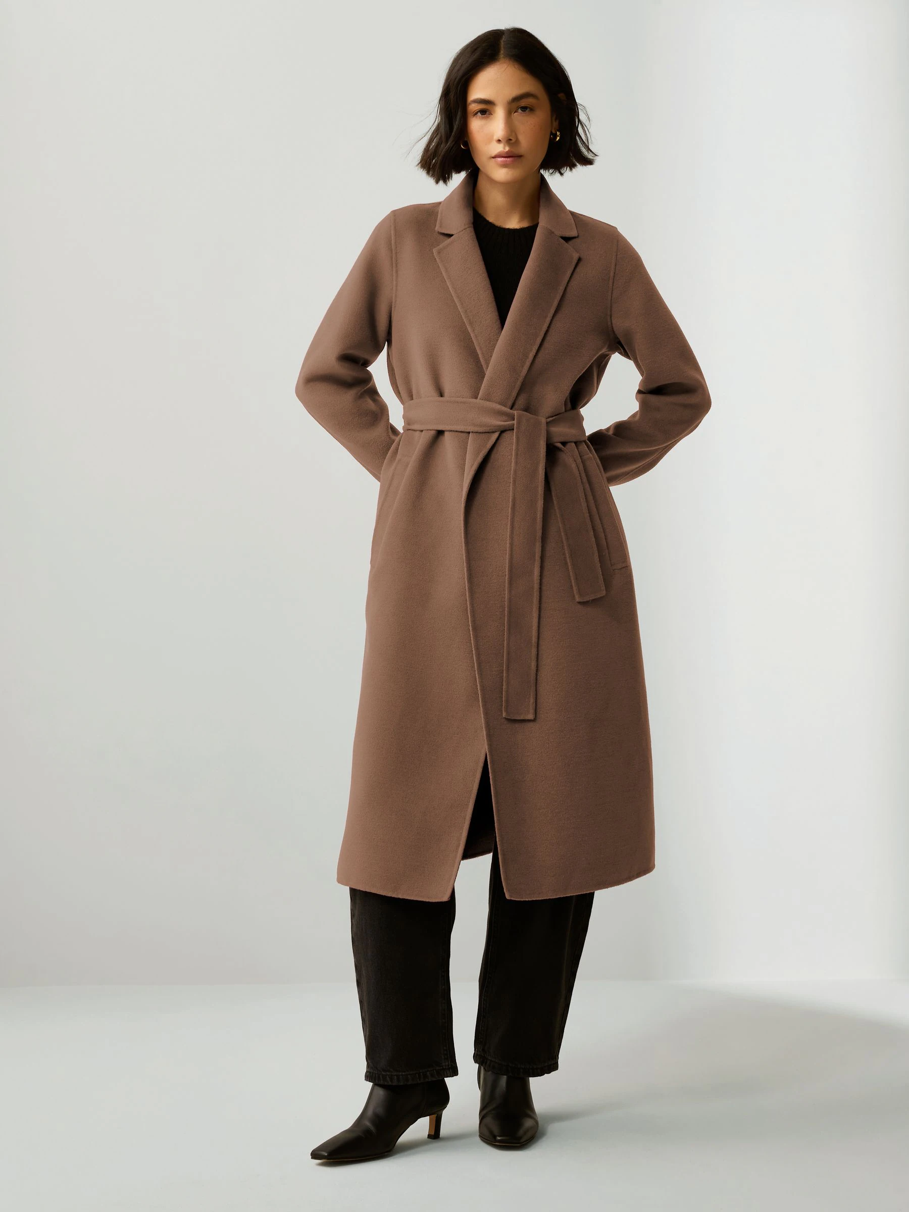 Emme Marella Xeno Belted Wrap Brown Coat