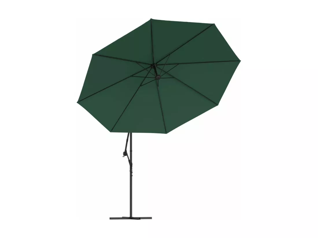 Parasol en porte-à-feux et poteau métallique 350 cm Vert