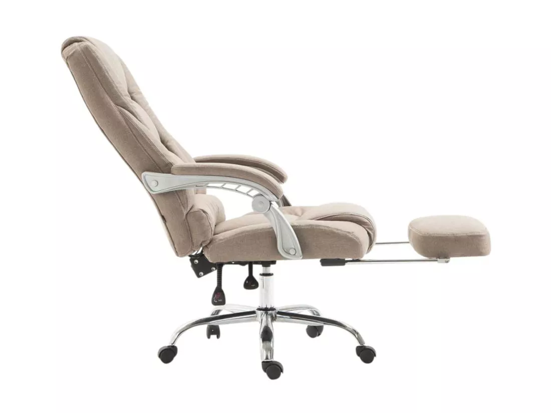 Chaise de bureau - Tissu & Métal chromé - Taupe - Pacific