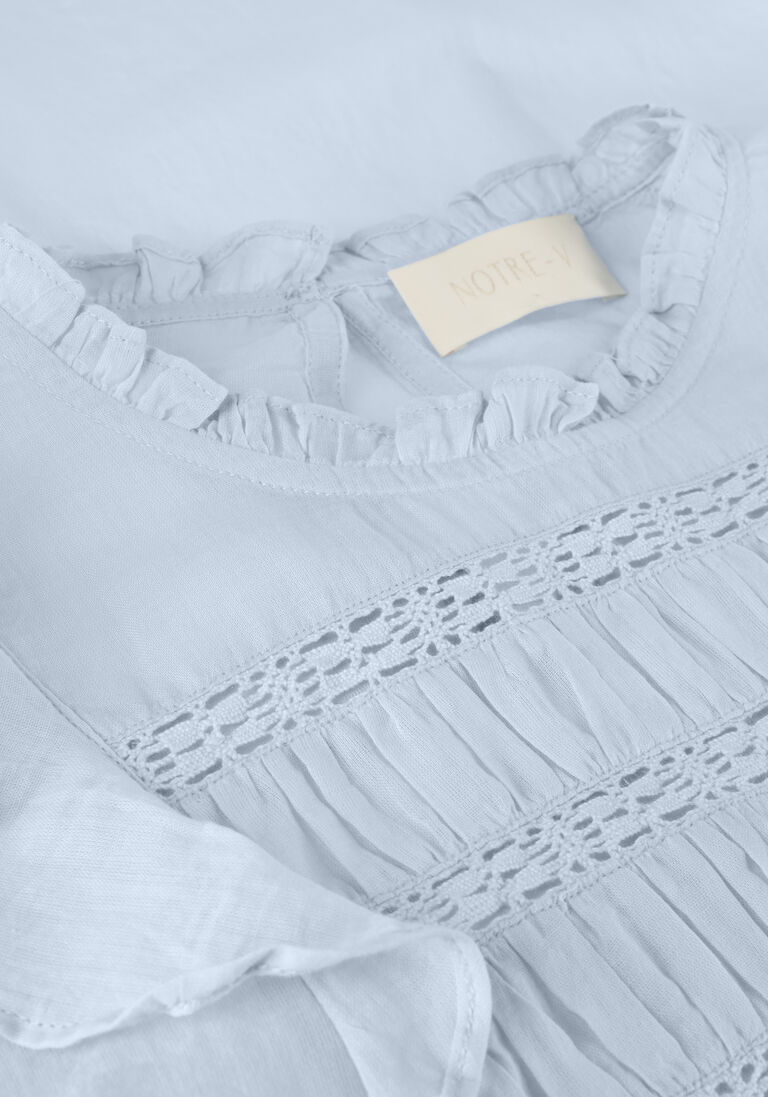 NOTRE-V lichtblauwe notre-v blouse voile blouse