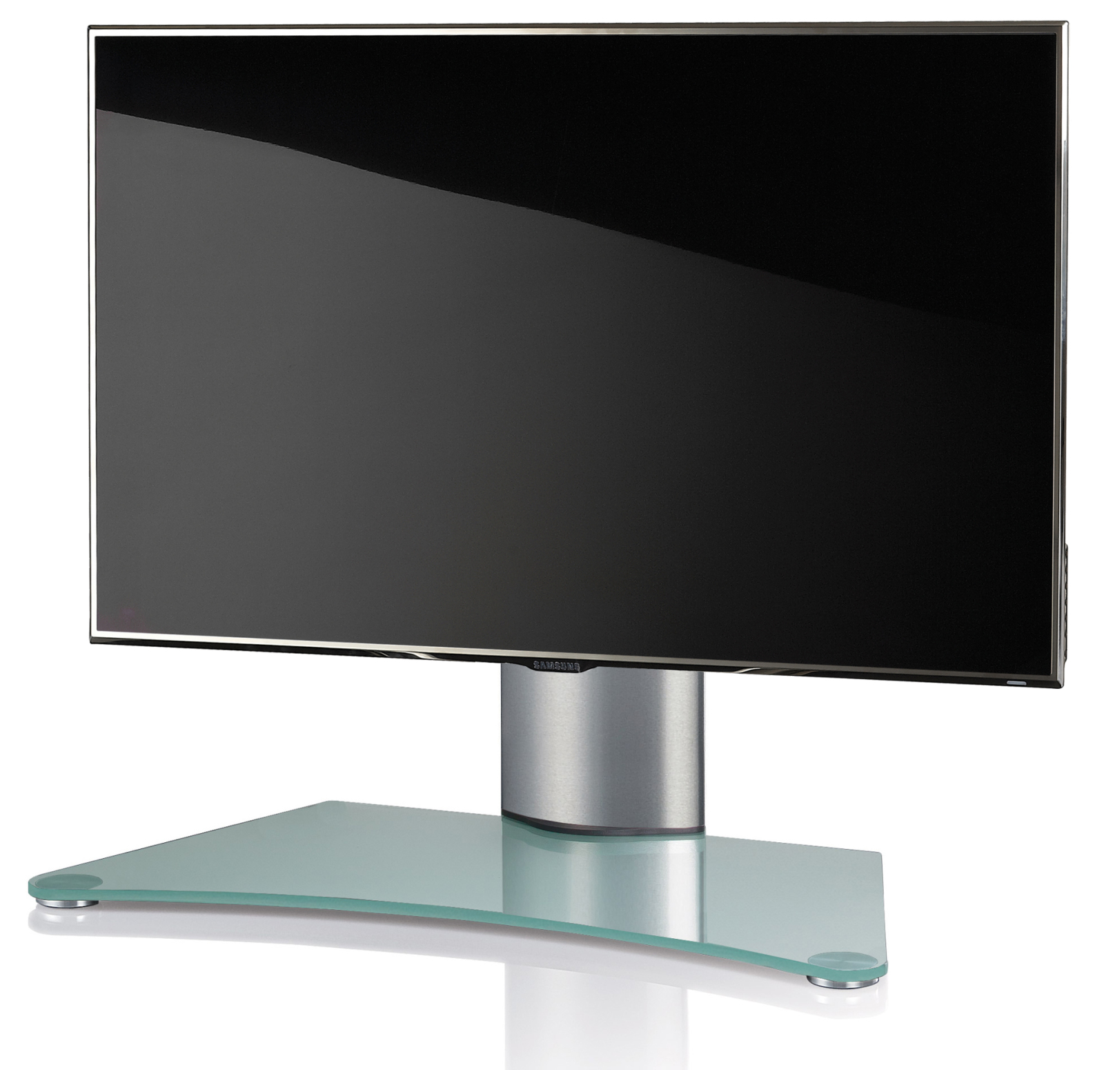 TV-Standfuß WINDOXA MINI - silber - Mattglas