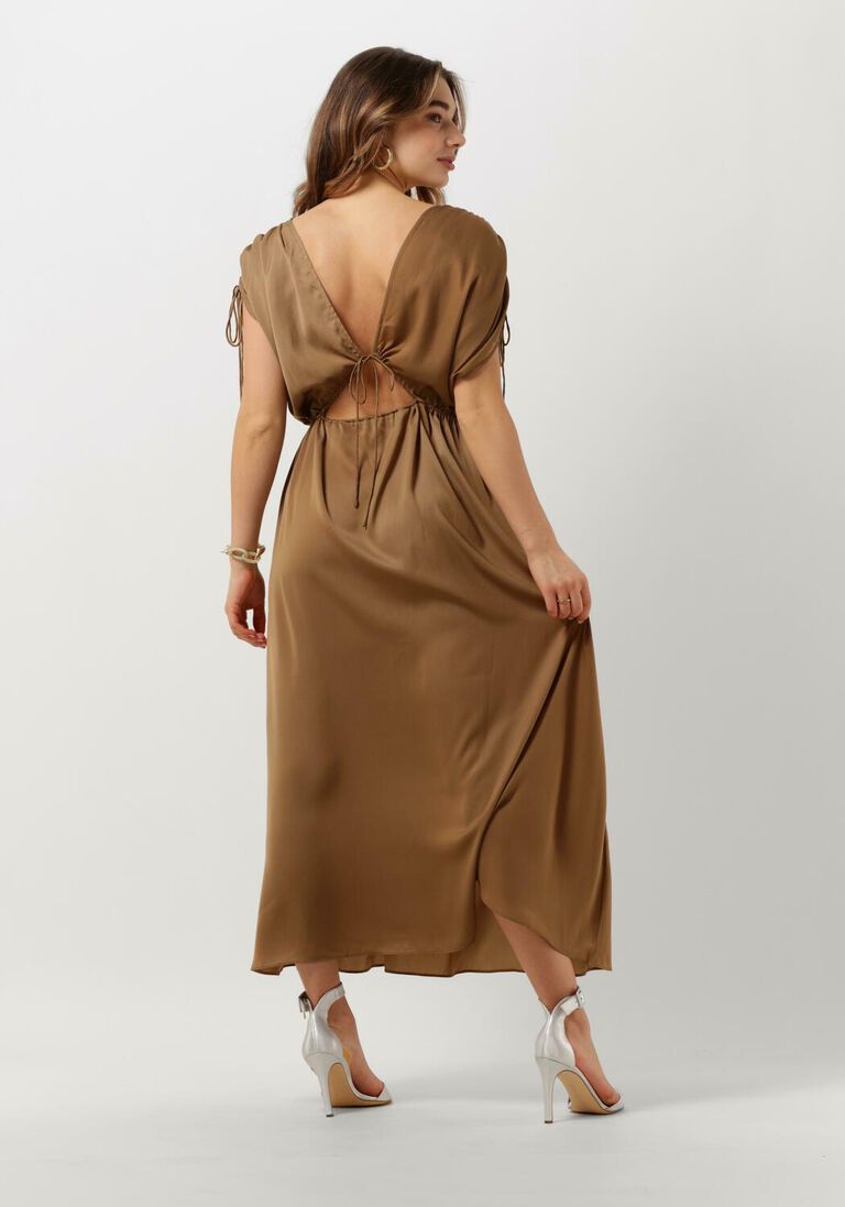 SECOND FEMALE camel second female midi jurk mingai dress
