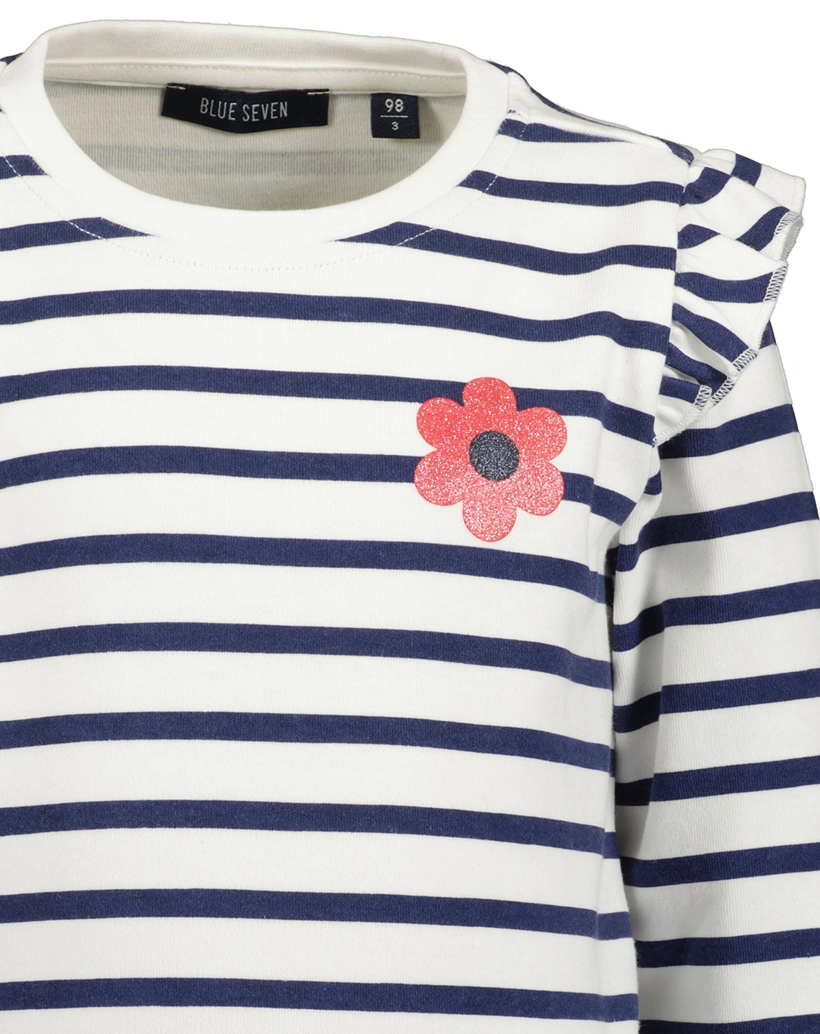 Sweatshirt SMALL FLOWER in blau/weiß gestreift