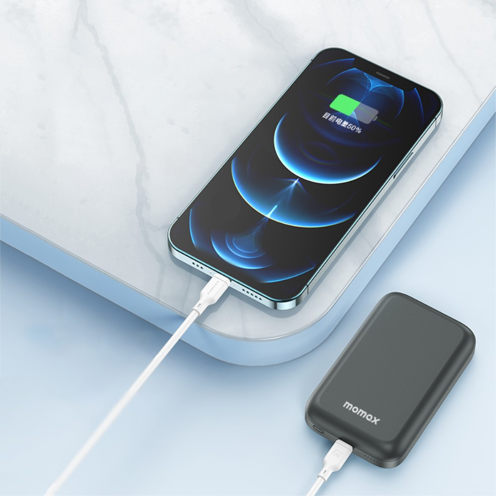 (18W) 5000mAh Qi Wireless MagSafe Ladegerät PD Fast Charge USB C Powerbank mit Power Delivery - Weiss