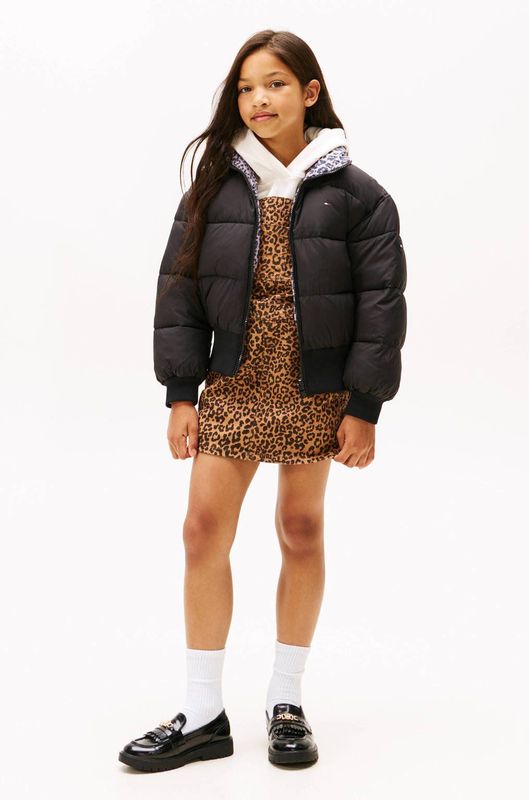 Tommy Hilfiger - REVERSIBLE STRIPE PUFFER BOMBER - Jack - Zwart