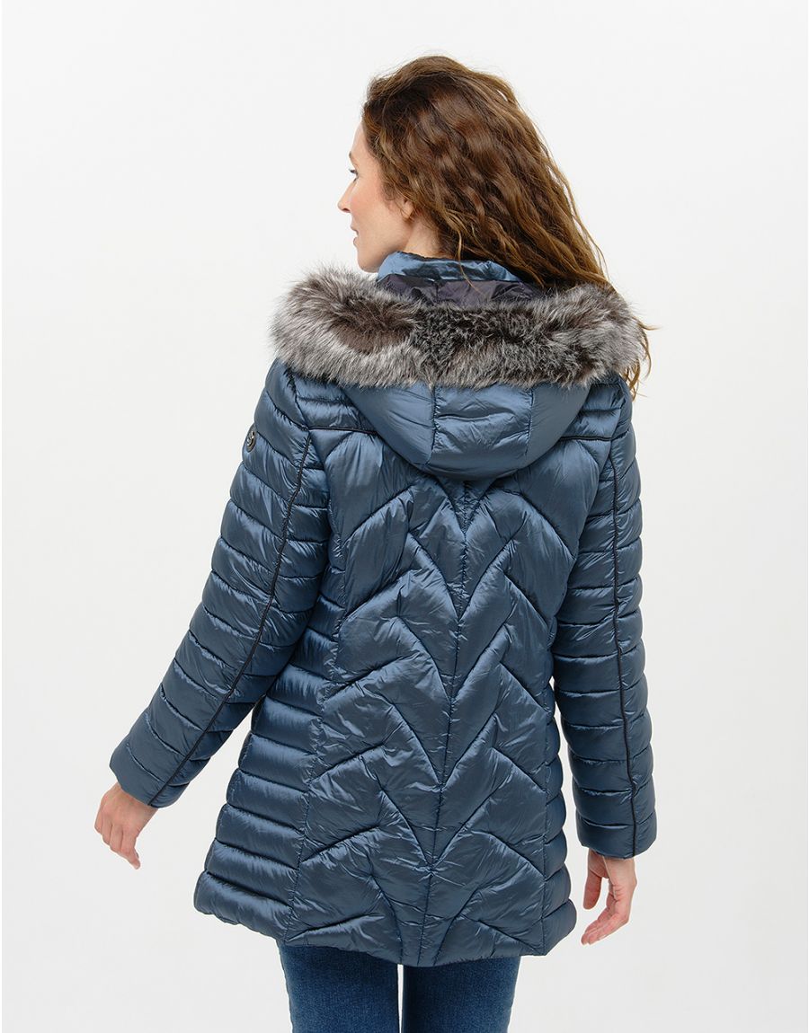 Doudoune longue bleu