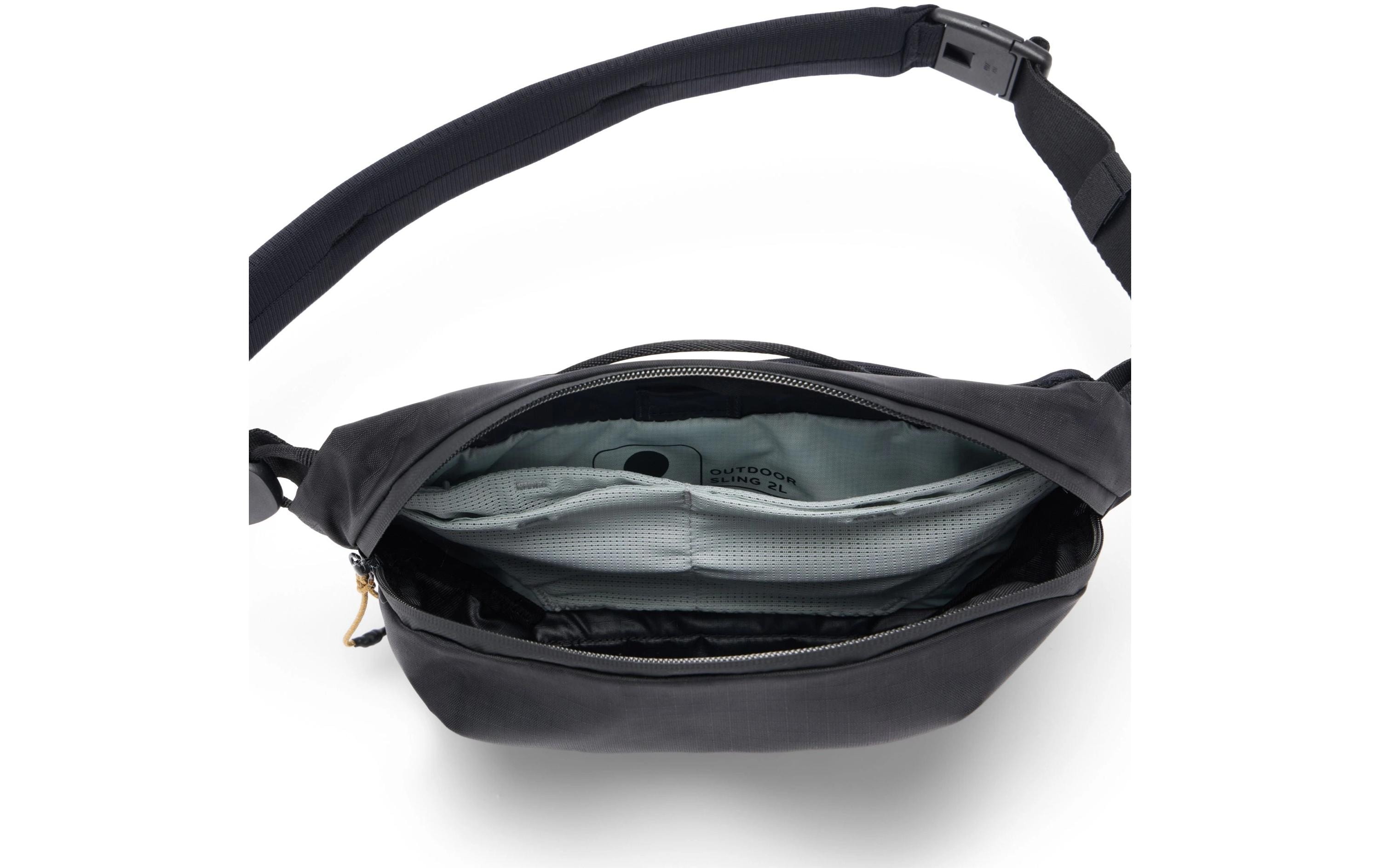Fotorucksack Outdoor Sling 2L – SchwarzUltraleichte, quer über den Körper getragene Tasche