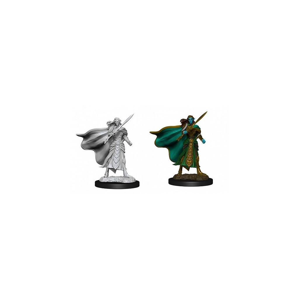 Magic the Gathering Deep Cuts Unpainted Miniatures: Elf Fighter & Elf Cleric