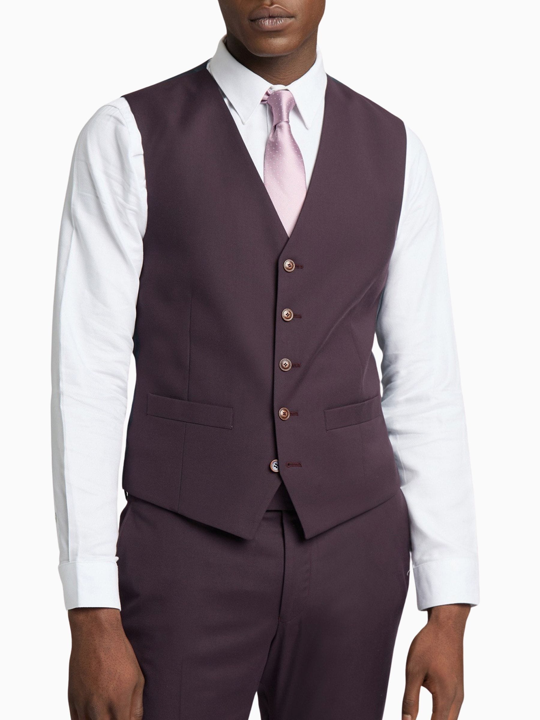 Antique Rogue Bay Merlot Plain Waistcoat