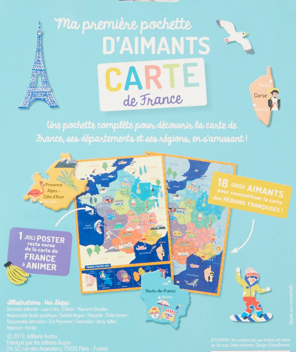 AUZOUPOCHETTE D'AIMANTS CARTE DE FRANCE