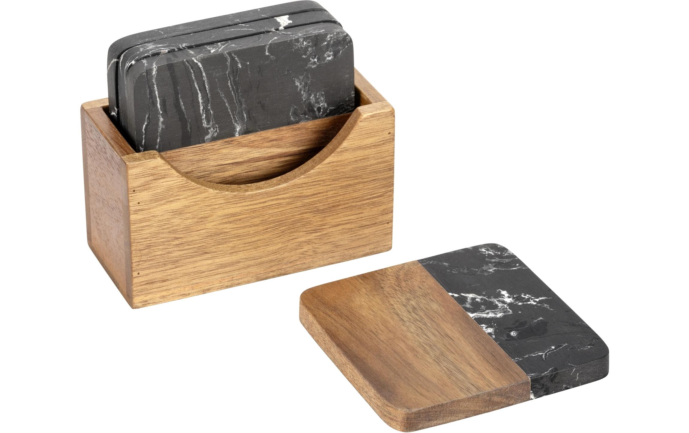 Glasuntersetzer Atami 10 x 10 cm, 4 Stück, Braun/SchwarzUntersetzer für Gläser