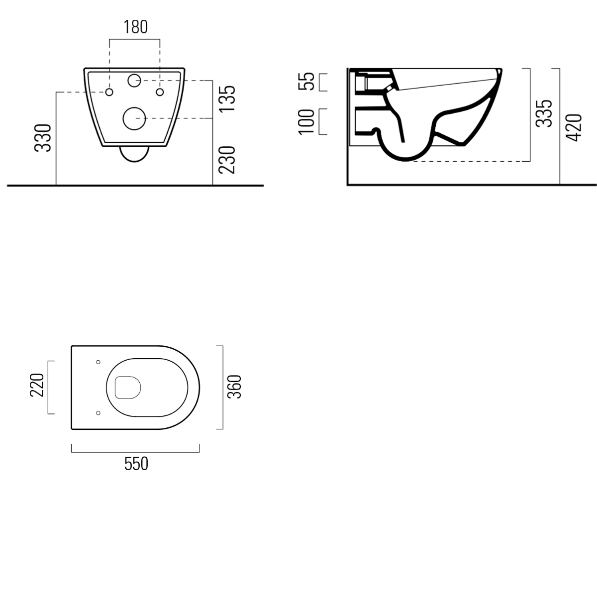 Sapho Pura hangend toilet met swirlflush cement