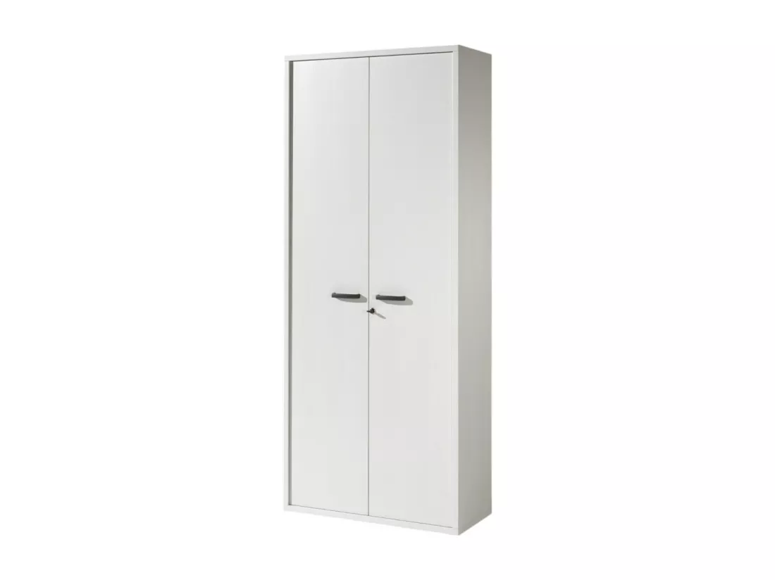 Armoire de bureau – 2 portes et étagères – Collection SOON – Blanc Mat
