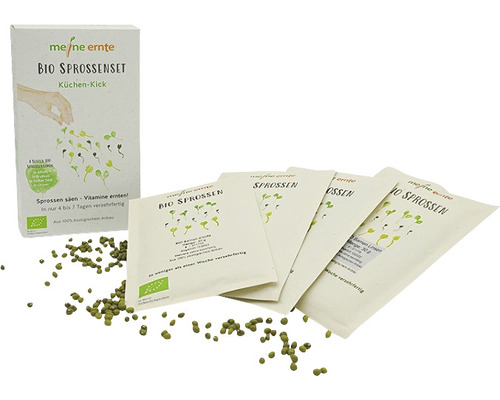 Biologische kiemset, Sprouts, My Harvest 'Kitchen Kick', set van 4