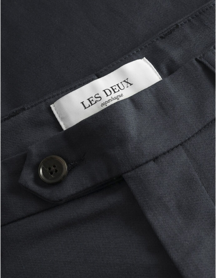 Les Deux Como Cotton Suit Pants Dark navy