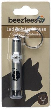 Beeztees kattenspeelgoed laserlampje Mouse zilver 8 cm