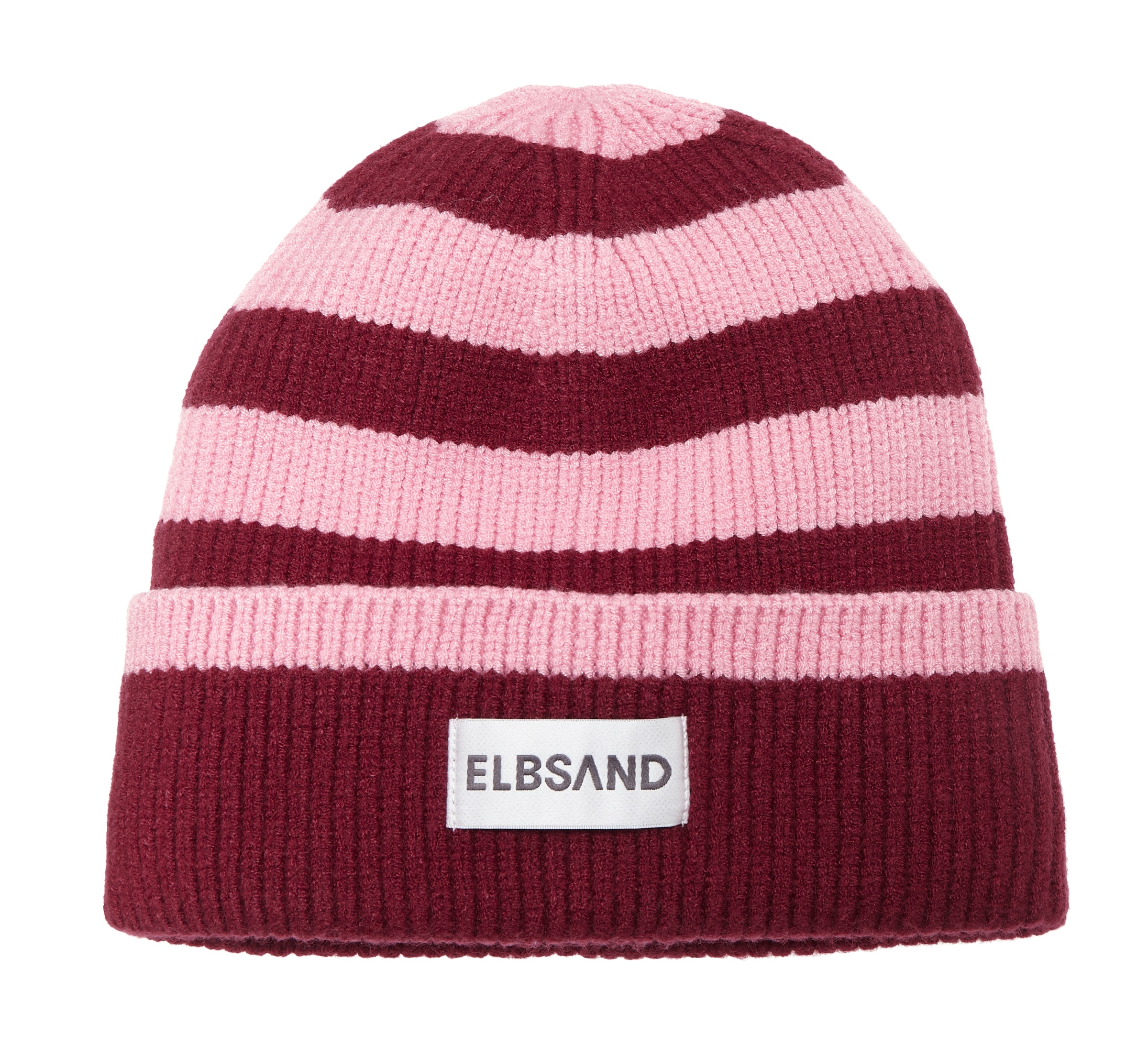 Elbsand Strickmütze Beanie, Wintermütze, Mütze, Grobstrick mit Umschlag, Viskose