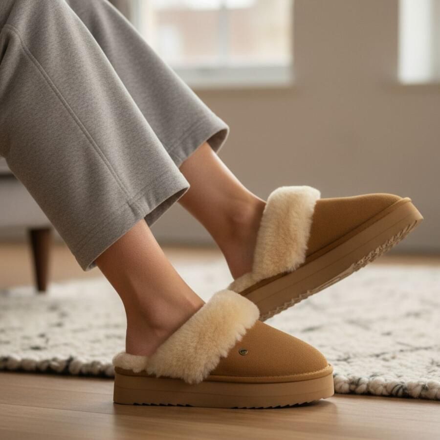 Warmbat Suède Pantoffels voor Wolkenwandeling Brown Dames