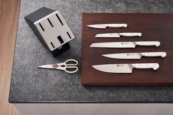 ZWILLING 38542-007-0, Kniv/bestik bloksæt, Rustfrit stål, Plast, Sølv, Sort, Hvid