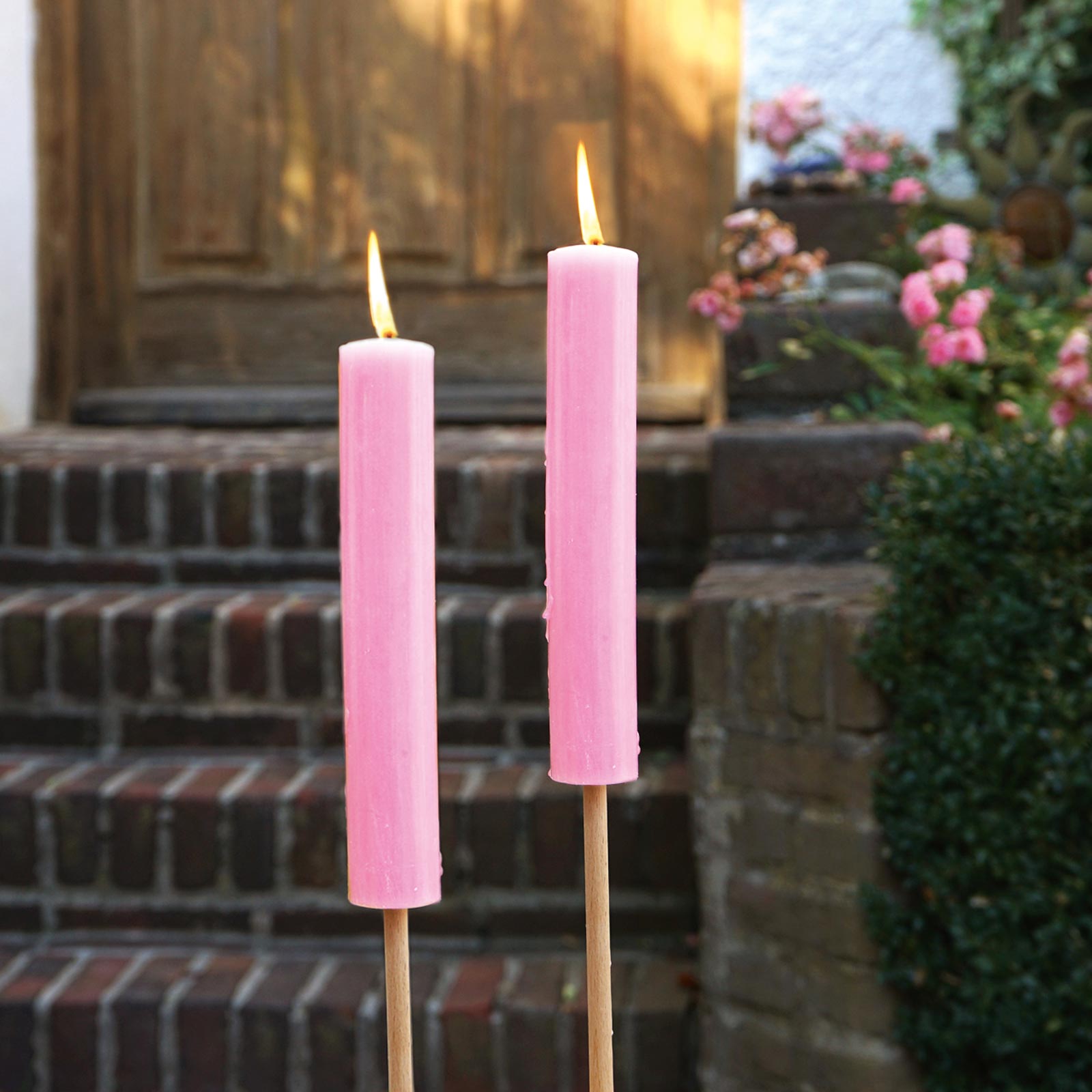 Kerzenfackel - rosé - 68 cm