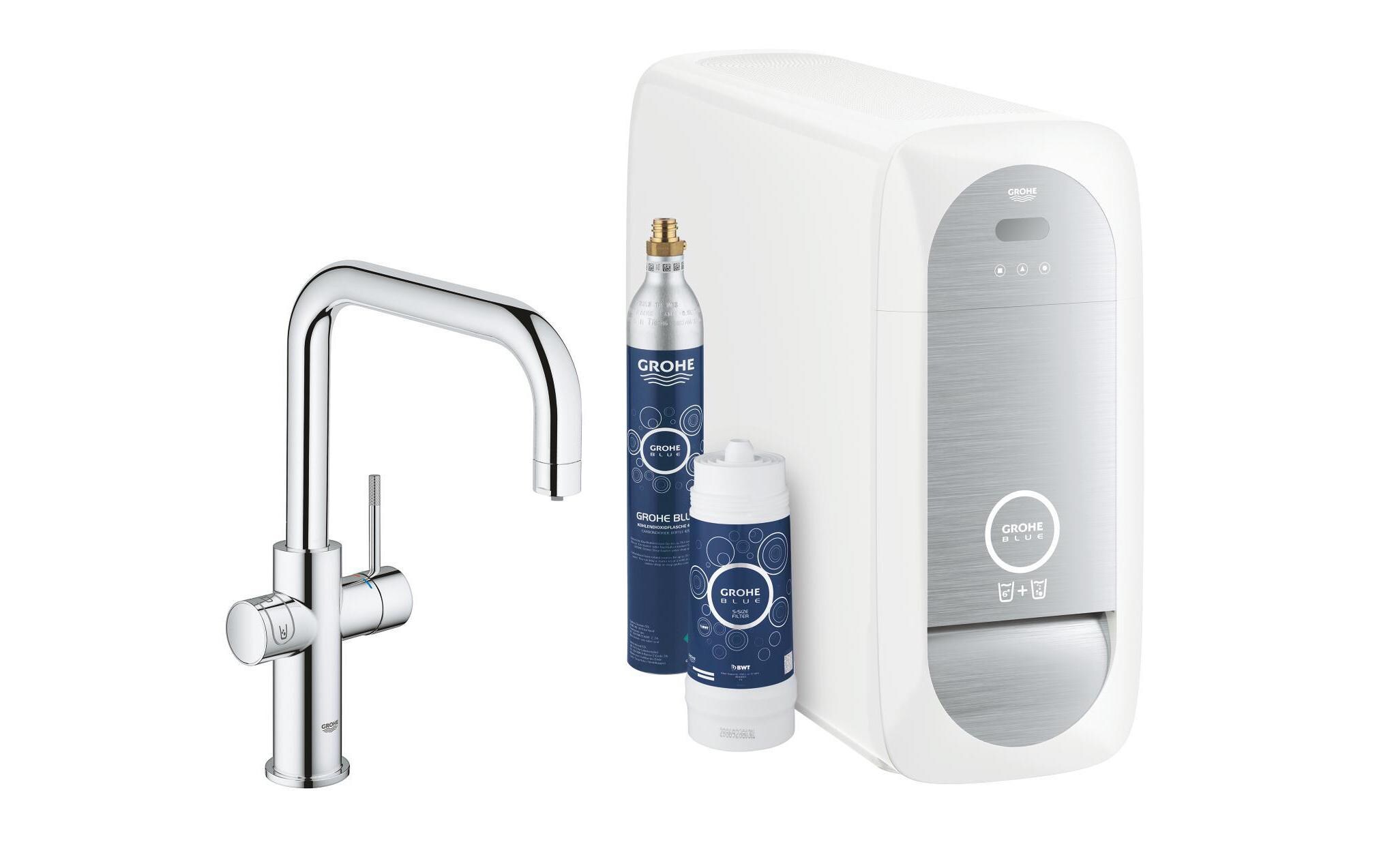 Küchenarmatur Blue Home U-Auslauf, Starter Kit, Chrom<br>Die frischste Wasserquelle