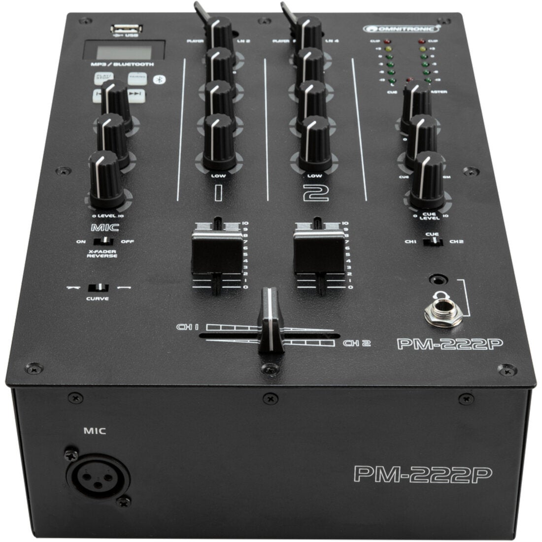 Omnitronic PM-222P 2-kanaals DJ-mixer met mediaspeler