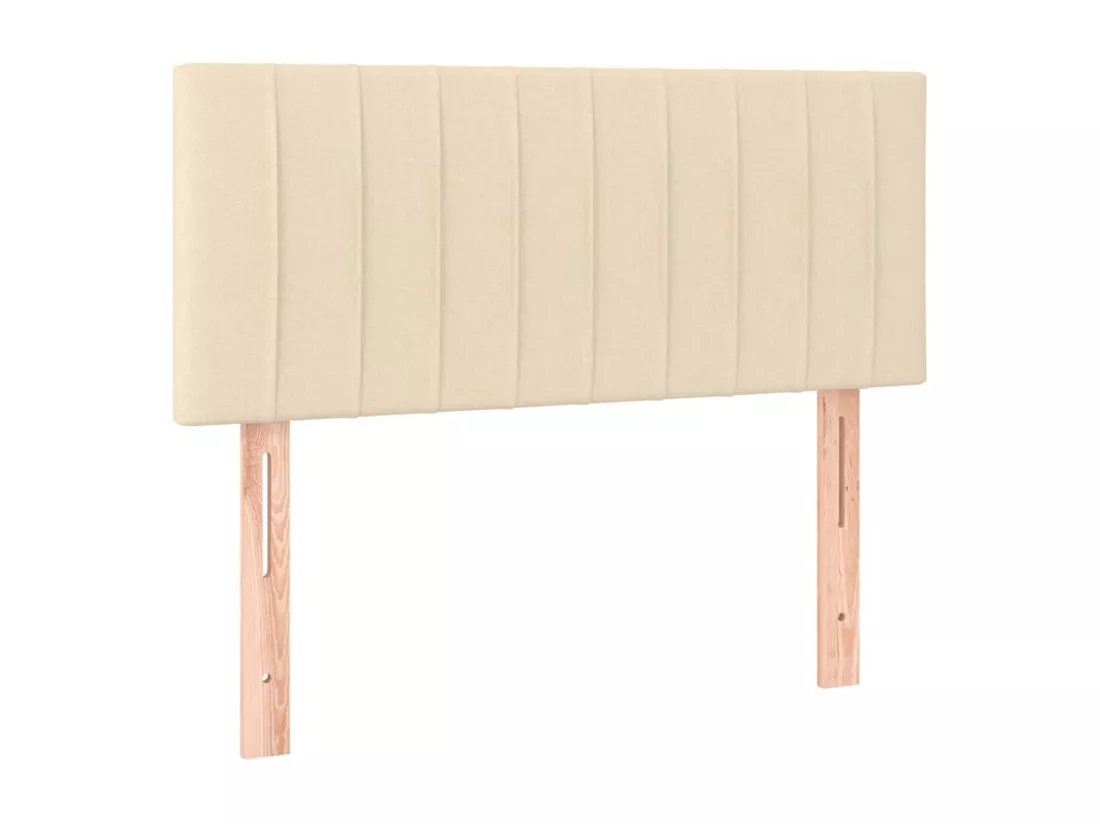 Sommier tapissier avec matelas et LED Crème 90x190 cm Tissu
