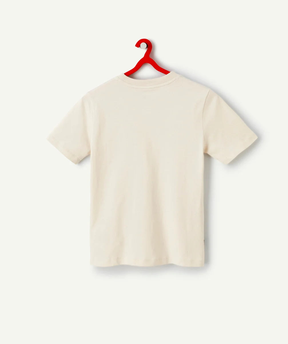 NEW BALANCET-SHIRT FILLE BLANC EN COTON ESSENTIALS REIMAGINED ARCHIVE AVEC LOGO BLEU