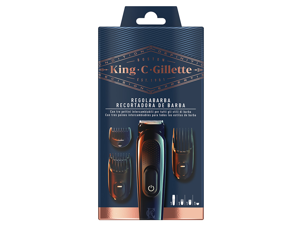 Aparador de Barba com 3 Pentes King C. Gillette