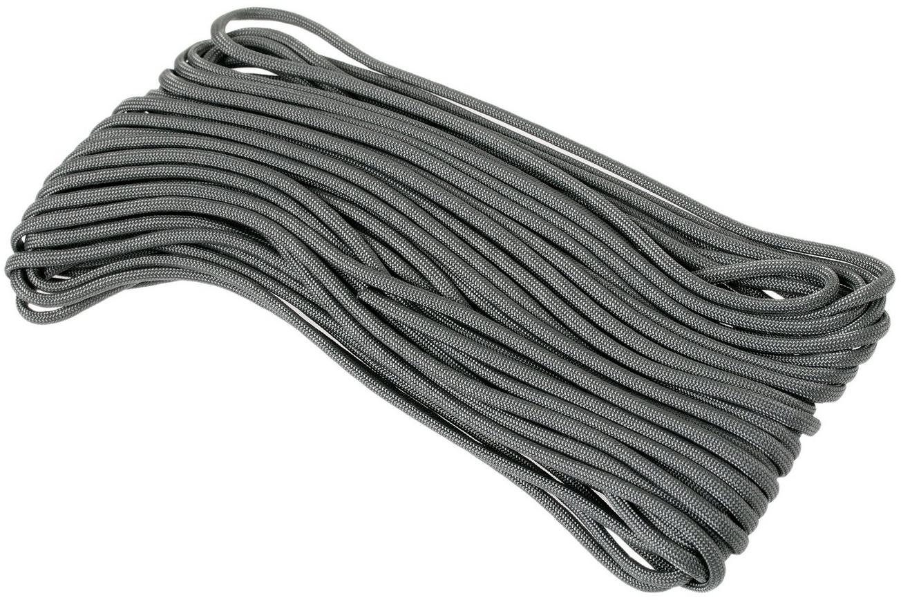 Knivesandtools 550 paracord type III, kleur: charcoal grey, 50 ft (15,24 m)