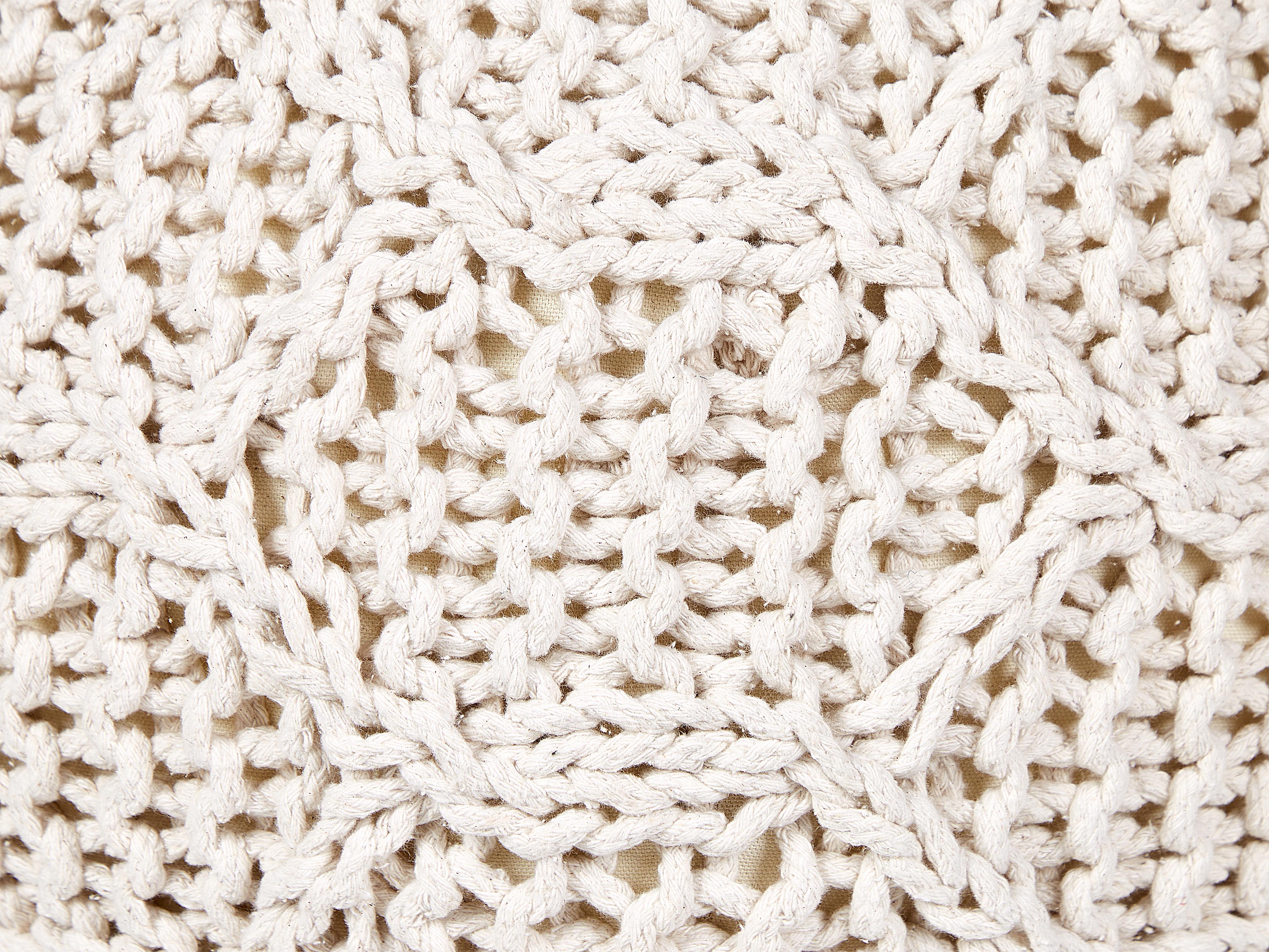 Poef Macramé TRIMAN Katoen Lichtbeige