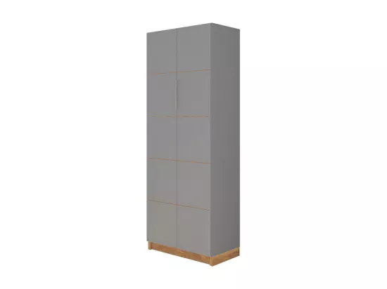 Armoire 2 Portes Grise 10 Niches L 68 H 180.7 P 37.6 cm