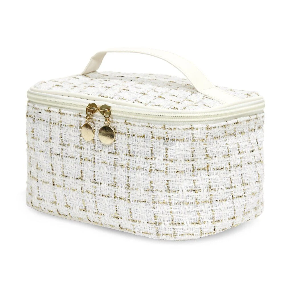 Trousse de toilette et maquillage vanity 22x14xH12cm - 2 modèles noir ou blanc
