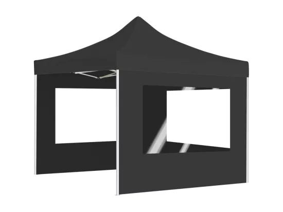 Tente de réception pliable à parois Aluminium 3 x 3m Anthracite