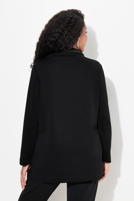 Sweatshirt, Stehkragen, Classic, Zierkette, Langarm