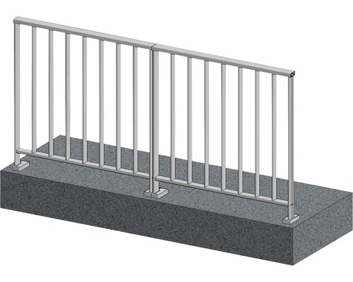 Pertura Triton antraciet G-vormige aluminium leuning complete set voor vloermontage, 2 m