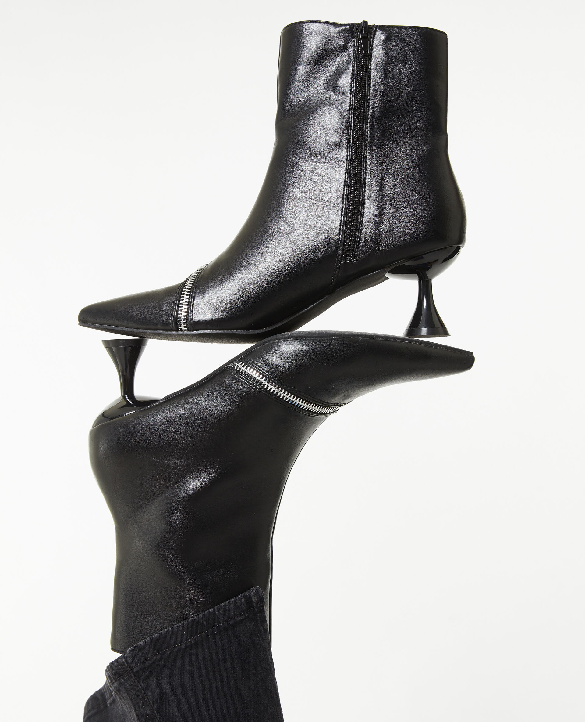 Boots bout pointu talon bobine - Noir