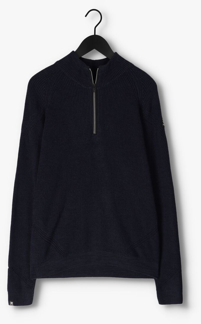 VANGUARD donkerblauwe vanguard trui half zip collar cotton mouline