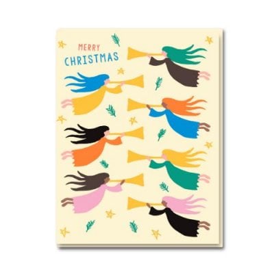 Merry Christmas Angels and Trumpets