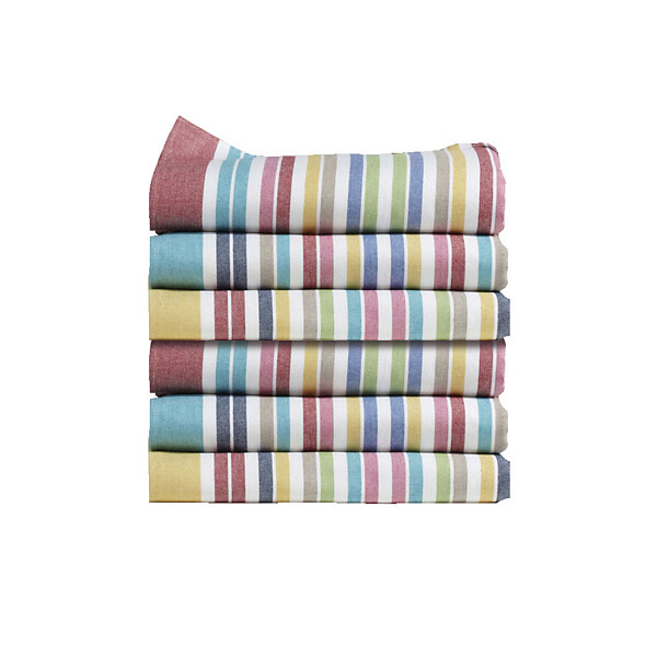 Torchons vaisselle coton Calitex 50 x 70 cm rayés, lot de 6