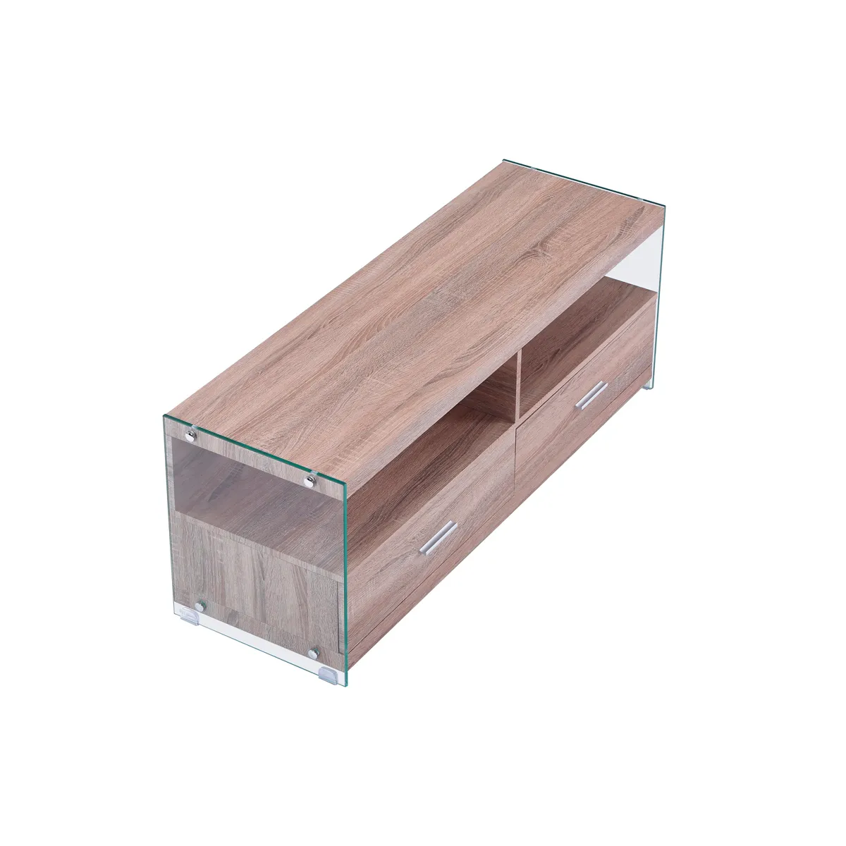 Pegane Meuble TV avec tiroirs - Chêne