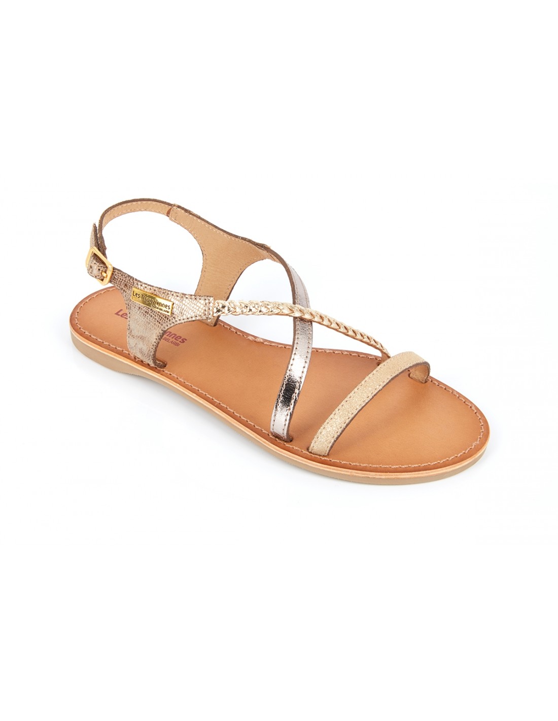 Les tropeziennes par M.Belarbi Sandales femme hanano cuir or/multicolor