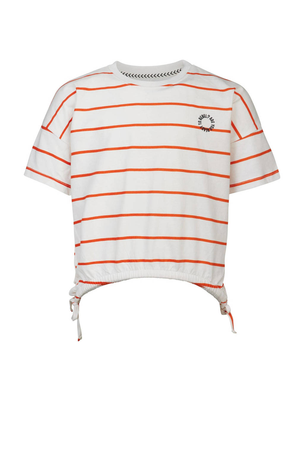 Blue Rebel gestreept T-shirt ecru/oranje