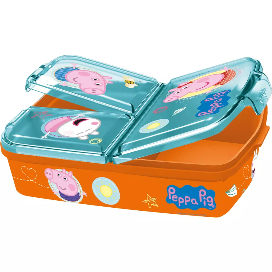 p:os Brotdose Peppa Pig, dreigeteilt