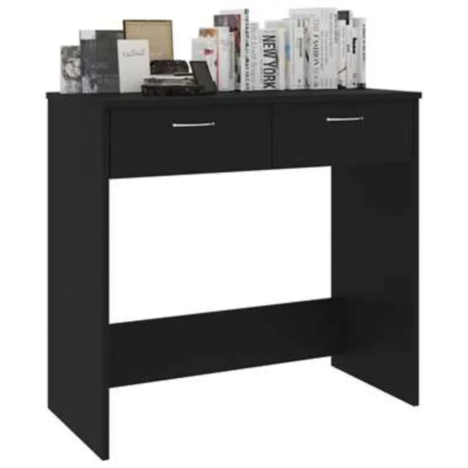 vidaXL - Bureau - Zwart - Bewerkt hout