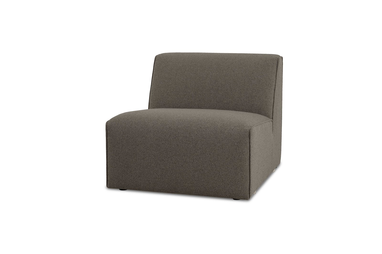 Styl 1-seter Med tekstiltrekte sider. Tekstil Brooklyn 3 Grey med sorte ben.