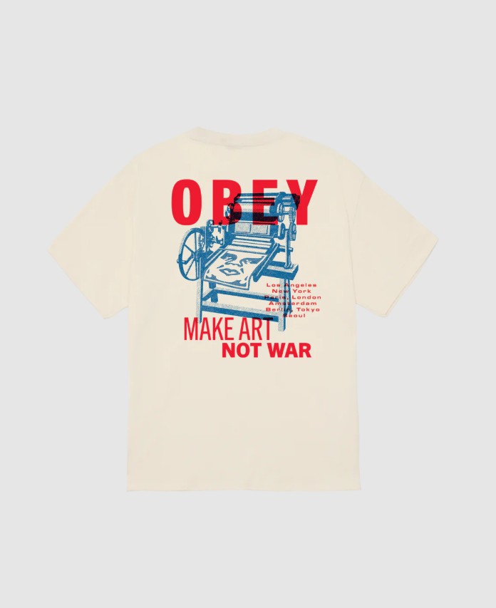 Obey Obey Printing Press Make Art Tee Cream