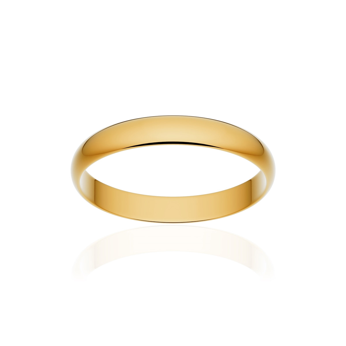 Alliance or 750 jaune poli ruban 3mm