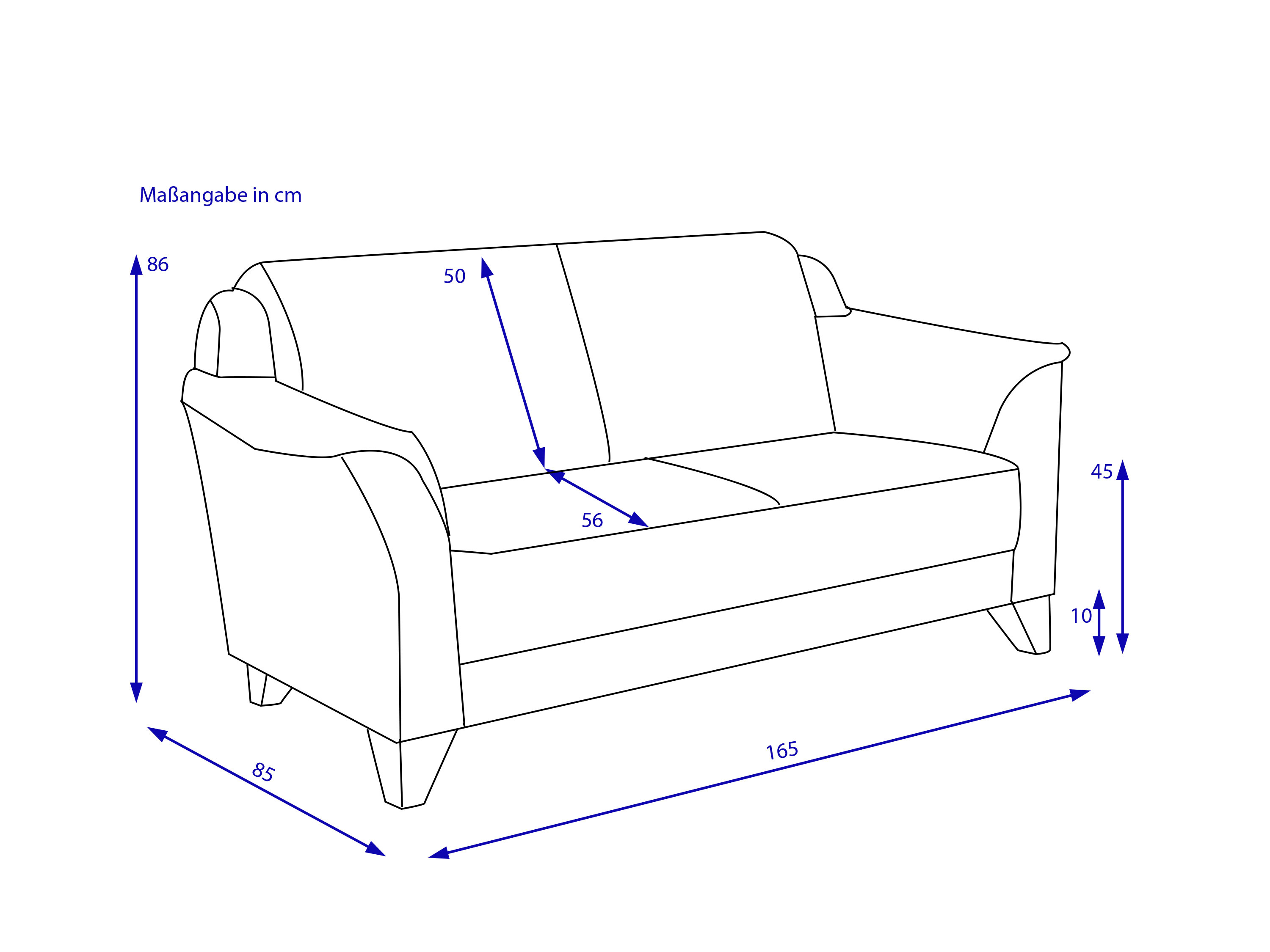 Sofa 2,5 Sitzer MONDO QUADRA 615\/18 silbergrau